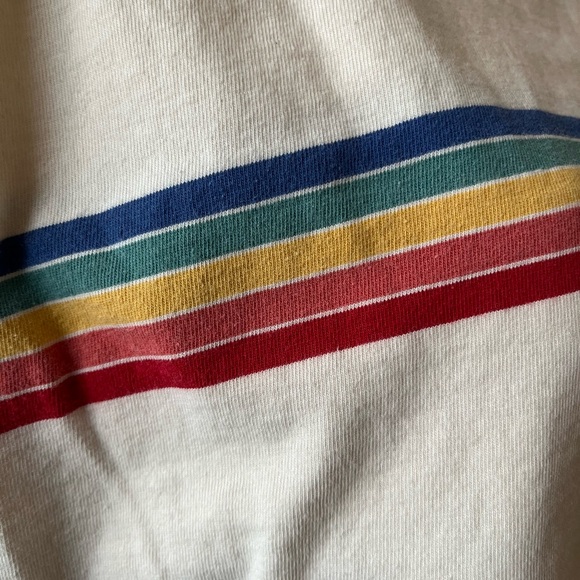 Cropped Rainbow Striped Tee - Picture 4 of 4